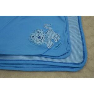 The Children's Place Lion Baby Blanket Blue White Stripes Security Lovey